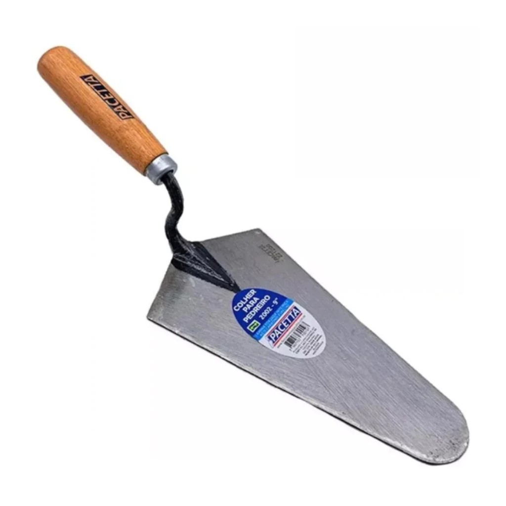 Colher Pedreiro Resistente Reta Cabo de Madeira Construção Civil Argamassa Reboco Ferramenta Profissional Pacetta em Oferta na Shopee