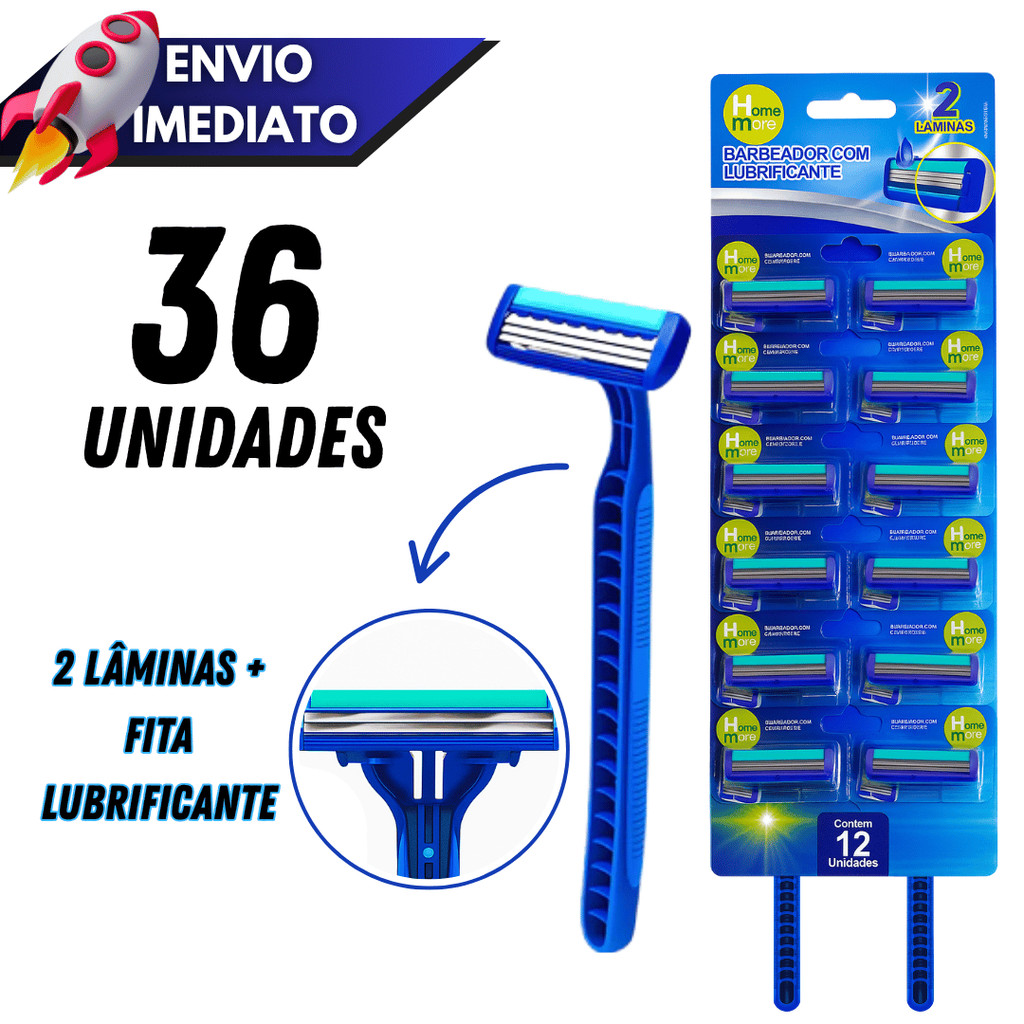 Kit 12/24/36 Aparelhos de Barbear Prestobarba 2 Lâminas Descartáveis Resort Premium Confort