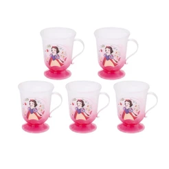 Kit 5 Xícaras Chá das Princesas Brunch Branca de Neve Lembrancinha Presente Colecionável Disney Plasútil