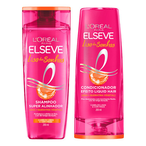 Kit Elseve Shampoo + Condicionador Efeito Botox Liso Dos Sonhos 200ml Cada