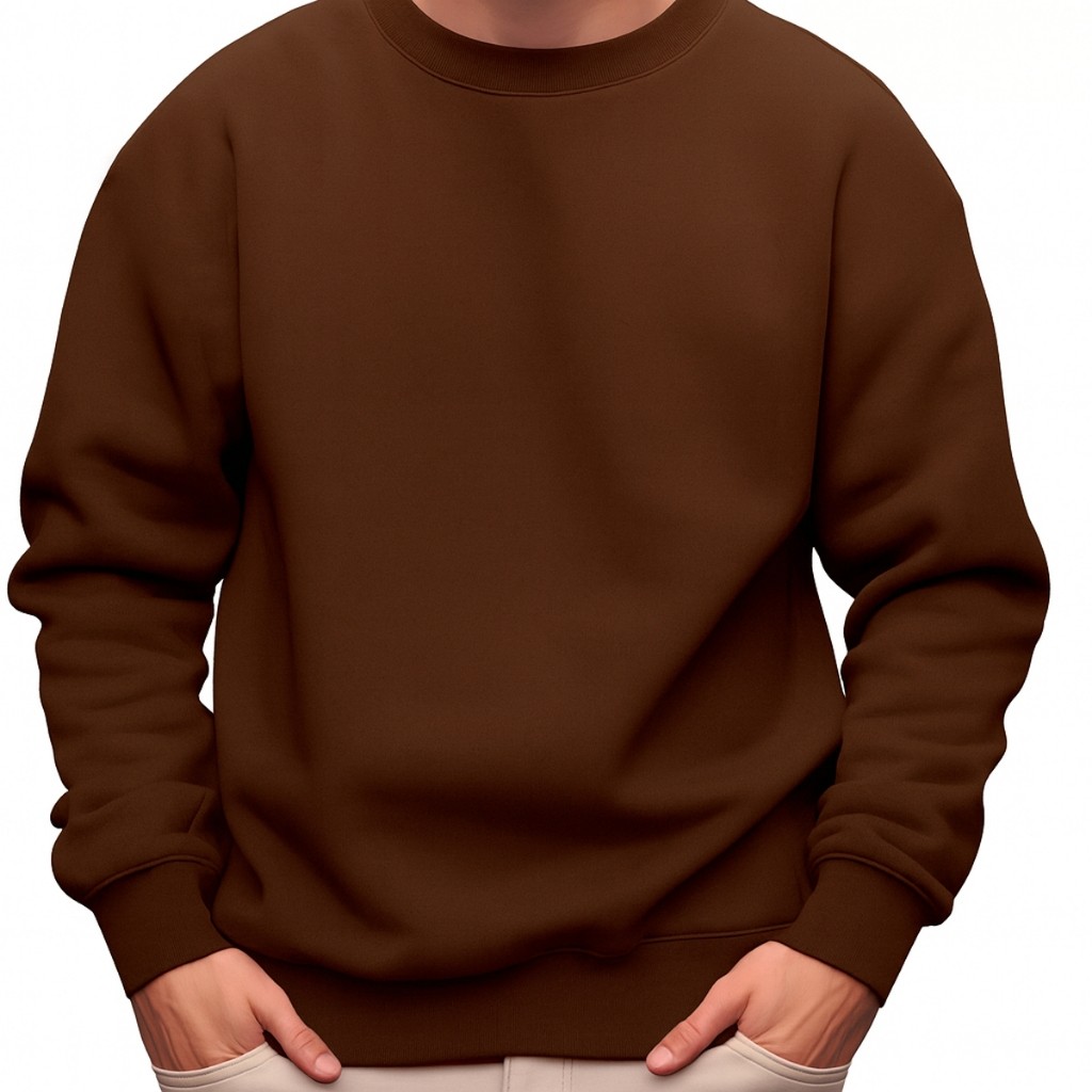 Moletom Gola Careca Flanelado Grosso - Blusa De Frio Quentinha Algodão — imagem 2 de 2
