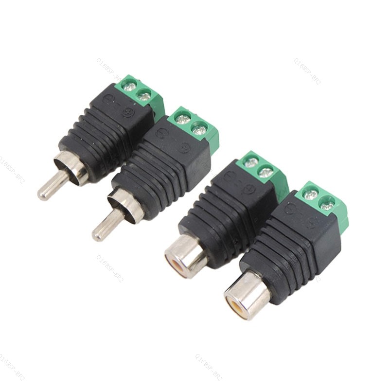 RCA Macho Plug & Fêmea Jack Parafuso Terminal Conector Bloco Adaptador AV Para CCTV Câmera Alto-Falante Cabo De Fio BR16