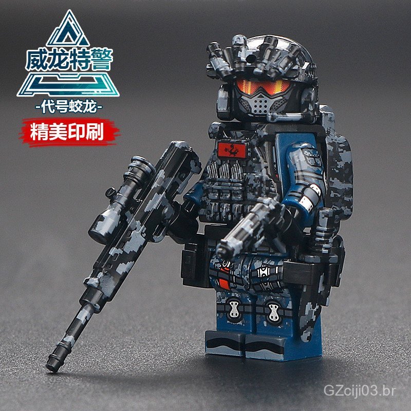 Figuras Militares da Força Delta, Blocos de Montar das Forças Especiais, Soldado Weilong SWAT, Brinquedo de Montar para