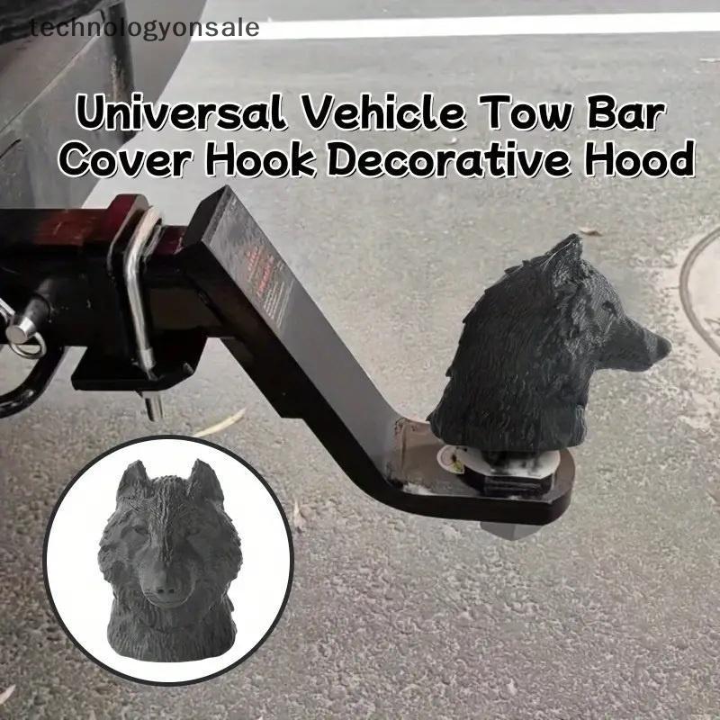 [Tech] Capa De Engate De Reboque De Cabeça De Lobo Tampa Protetora De Plástico Gancho Decorativo Para Bolas Impressão Em
