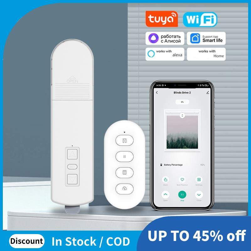 Tuya WiFi Motor De Cortina Elétrica Inteligente Rolo Sombra Driver App Voz Controle Remoto Motores Automática Plug Reino