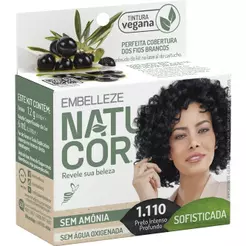 Tintura Natucor em Pó Pequena 1.110 Preto Intenso Profundo