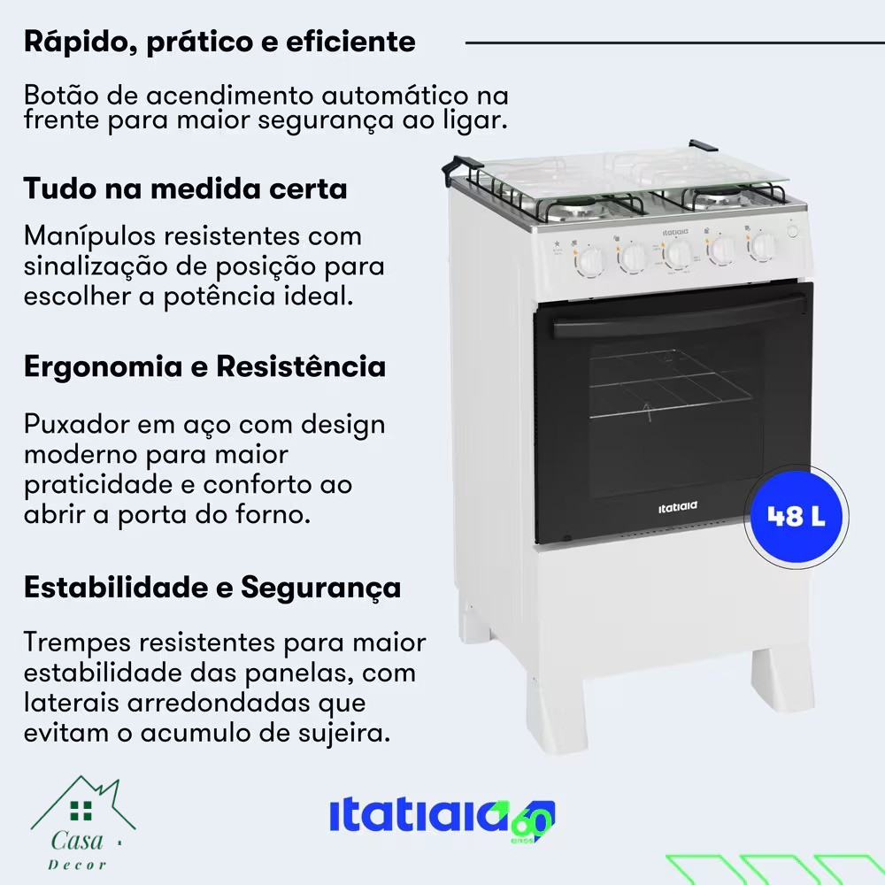 🔥 QUEIMA DE ESTOQUE Fogão 4 Bocas Itatiaia Branco Star New 💥 Corre! Bivolt Acendedor Automático