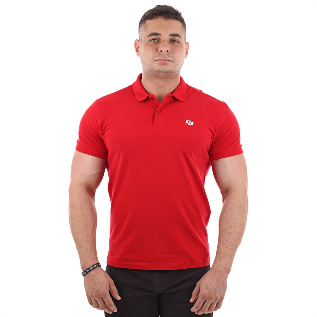 Camiseta Polo Colcci Duplo C Vermelho Sparkly - Masculina