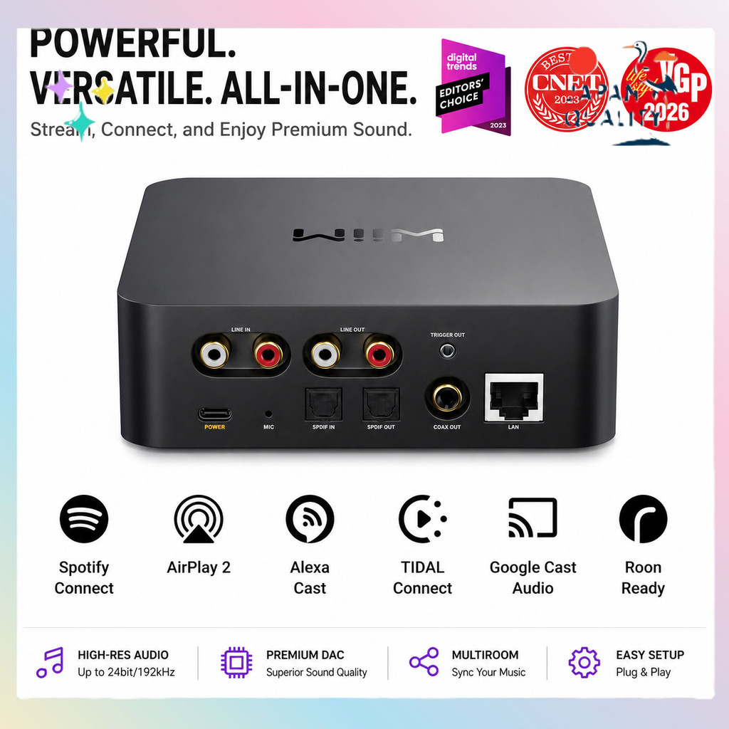 WiiM Pro / WiiM Pro Plus AirPlay 2 Receiver — Chromecast/Chromecast Audio Compatible WiFi…