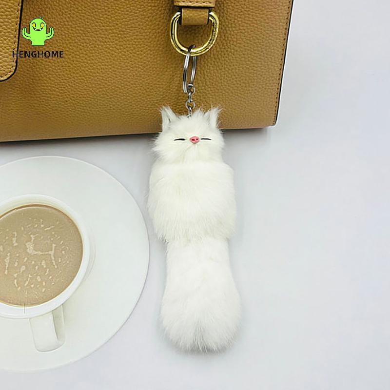 HENGHOME Moda Jóias Bonito Pelúcia Pequena Raposa Chaveiro Mulher Bolsa Pingente Ornamentos Criativos Novo