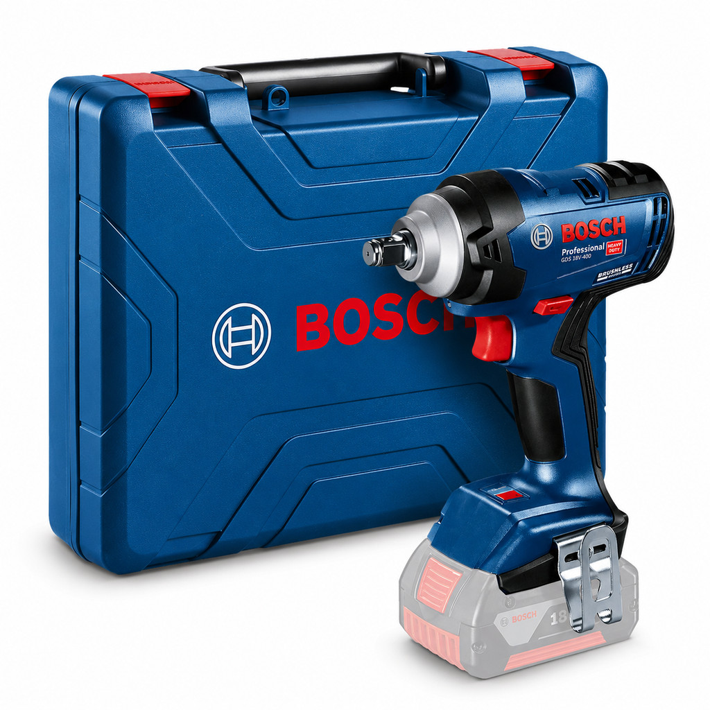 Chave de Impacto GDS 18V-400 Bosch a Bateria Brushless 18V com Maleta