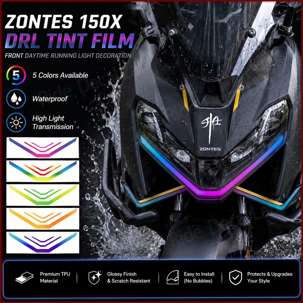 ZONTES 150X DRL Pvc Luz Matiz Filme Motocicleta Emblema Adesivo À Prova Dwaterproof Água Alta Transmissão De Decoração D