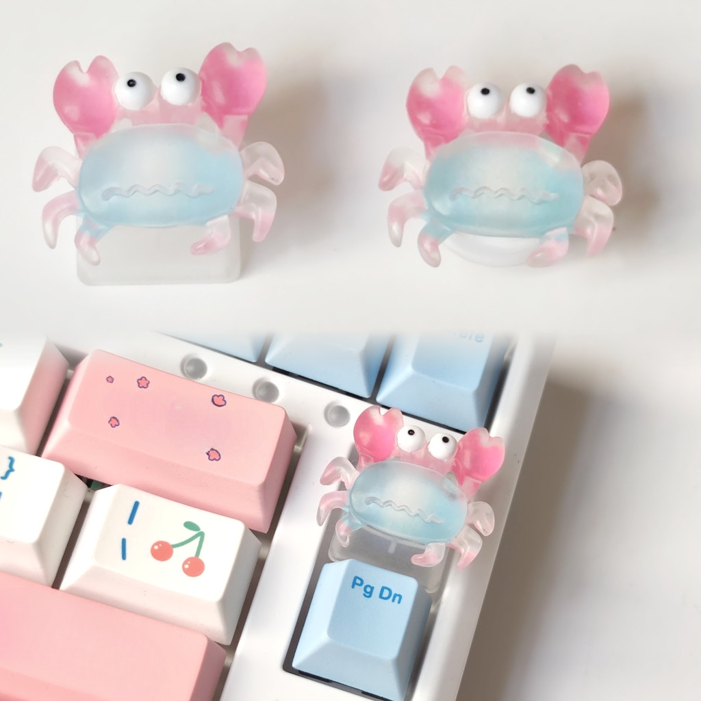 DIY Dos Desenhos Animados Caranguejo Translúcido Personalizado Teclado Mecânico Keycap Para Cereja Cruz Eixo ECS Substit