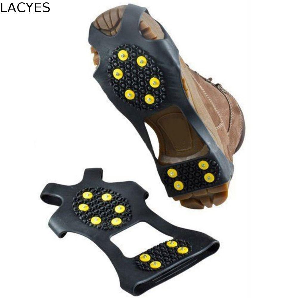 LACYES Sapatos Picos Cobre Neve Crampon Grampos Inverno Sílica gel Gelo E Tempo À Terra-gripping Aço Studs Antiderrapant