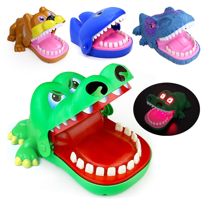 Brinquedo de crocodilo que morde a mão, dinossauro, brinquedo de pegadinha de tubarão, brinquedo antiestresse, pequenos 