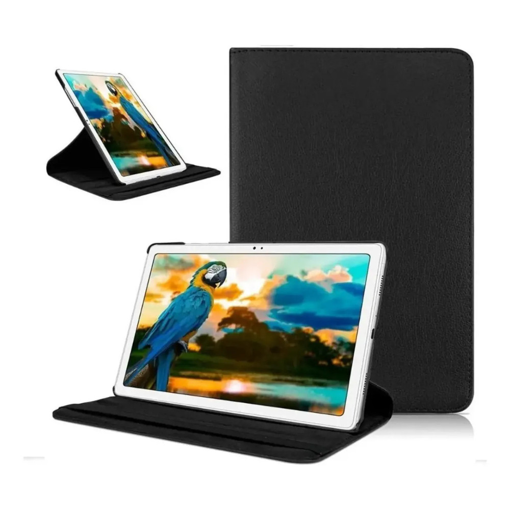 Capa Tablet Couro Flip Giratória Preta Case Flip Com Suporte Para Galaxy Tab A8 10.5 X200 X205 Preta