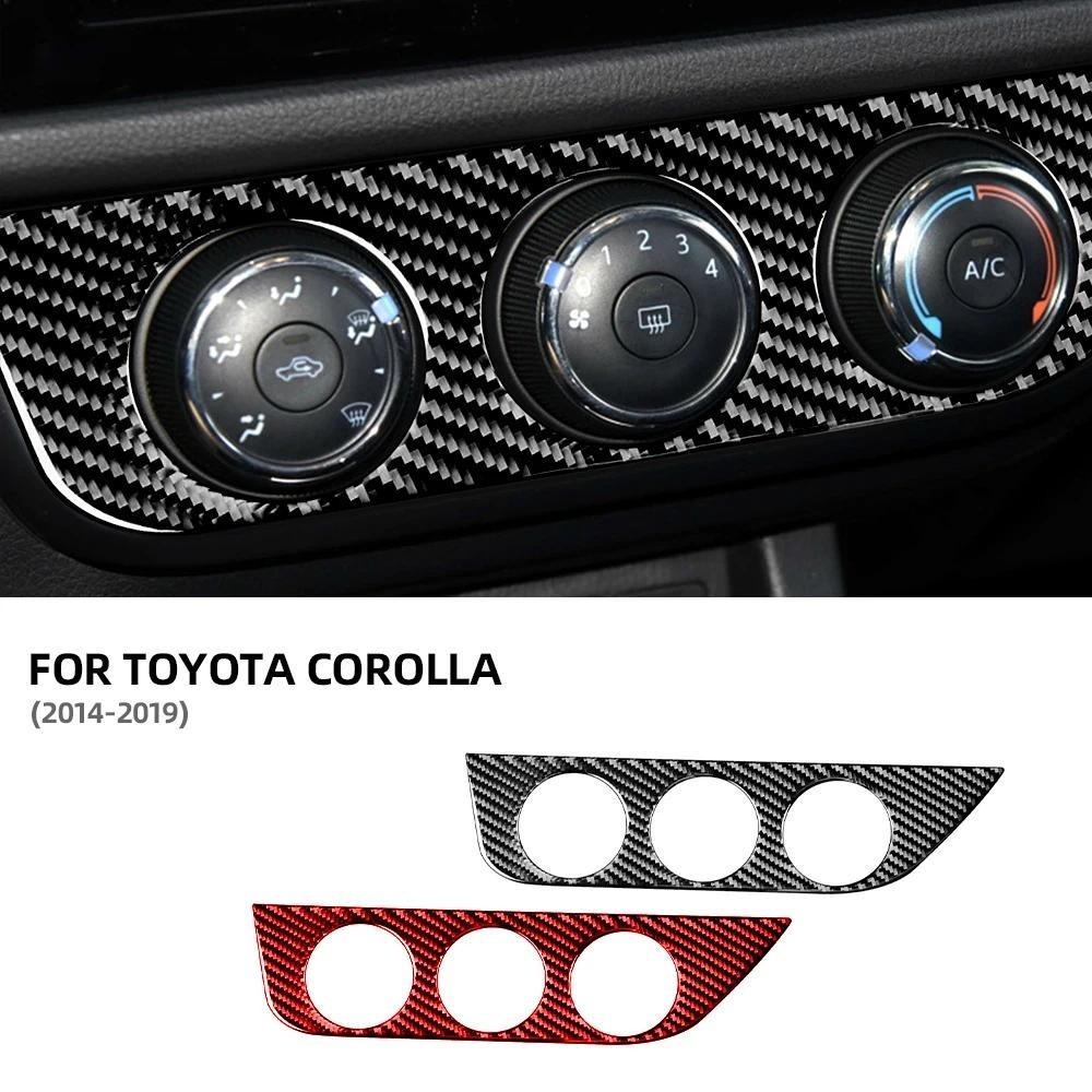 Fibra De Carbono Preto Apto Para Toyota Corolla 2014 2015 2016 2017 2018 2019 Botão Ar Condicionado Acessórios Do Carro