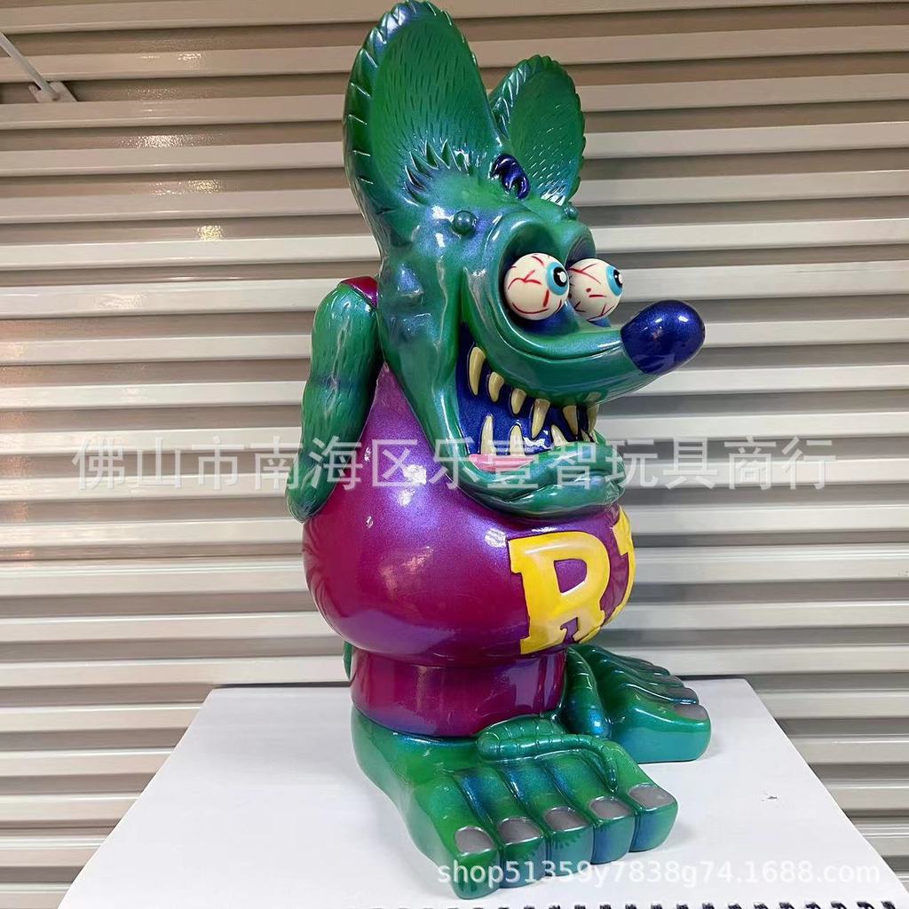 Rat Fink de tamanho médio, Crazy Mouse, Rat Fink Legend, Oil Rat, Figura de Ação do Rat Fink