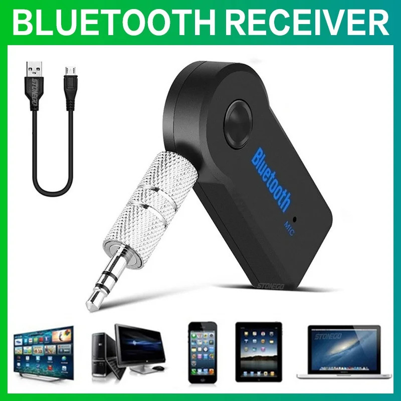 Receptor de Som Bluetooth, Receptor AUX, Saída Estéreo, Sistema de Som para Streaming de Música no Carro, Transmissor, A
