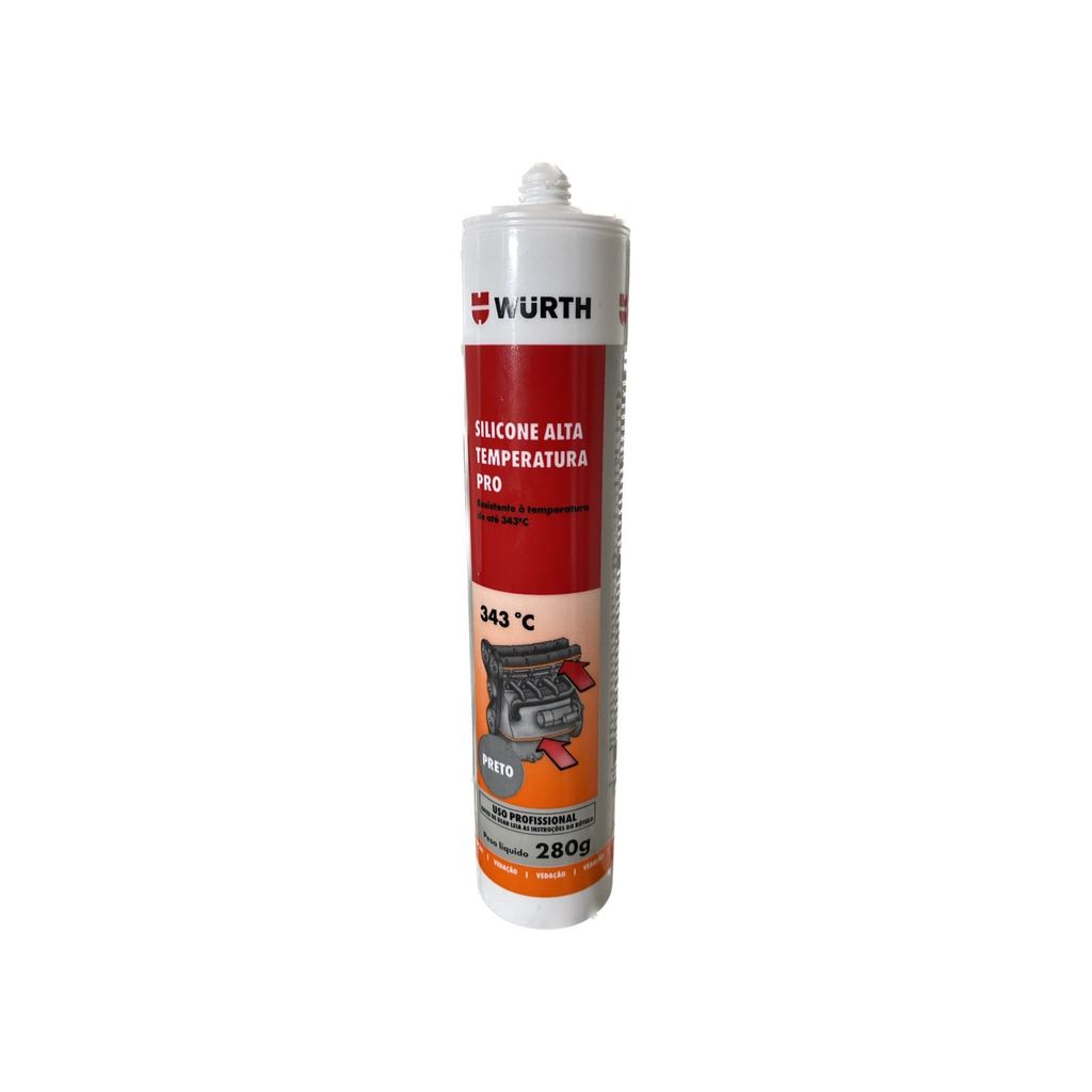 Silicone Neutro De Alta Temperatura Preto W-max 280g - Wurth Wurth 0893321600