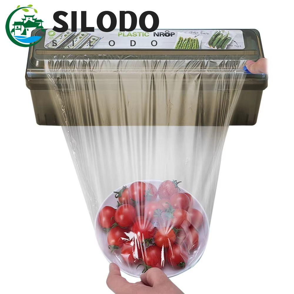 Dispensador De Envoltório De Alimentos SILODO , Suporte De Folha De Plástico , Cortador De Filme Aderente , Caixa De Cor