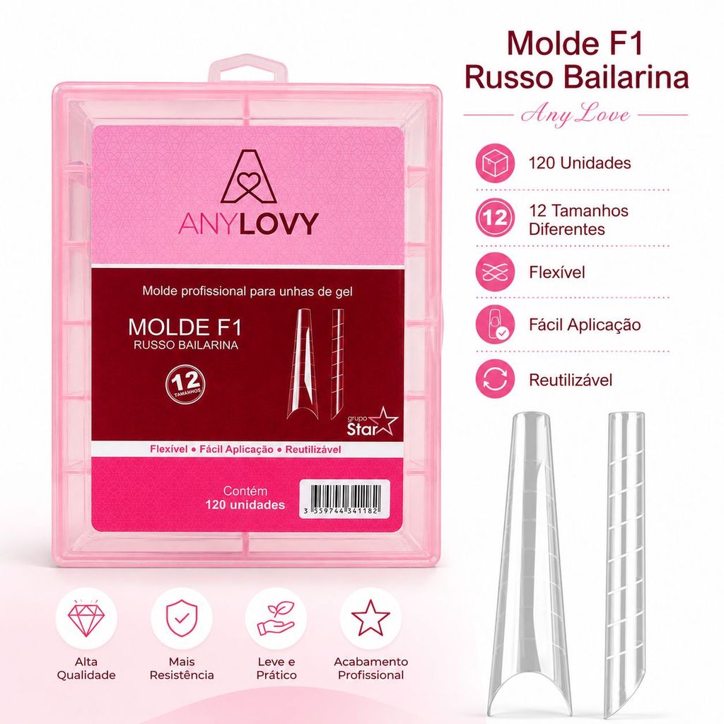 Molde F1 Russo Bailarina 12 Tamanhos 288 Peças - AnyLovy