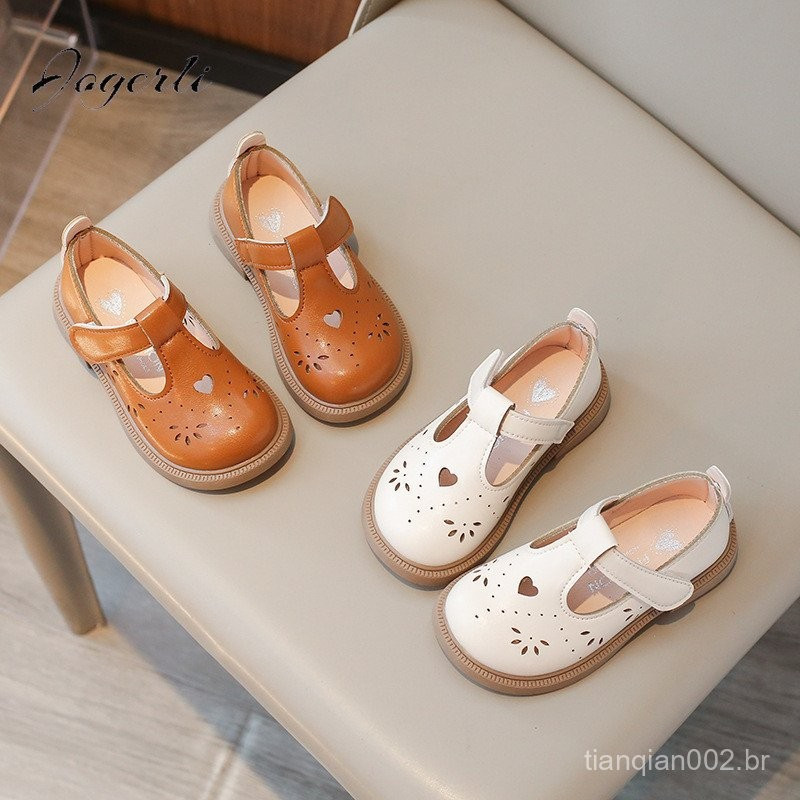 Meninas De Couro Pu Pequeno Primavera Verão Novo Baby Boy Sapatos De Sola Macia Princesa Cor Sólida Escola Casual Loafer