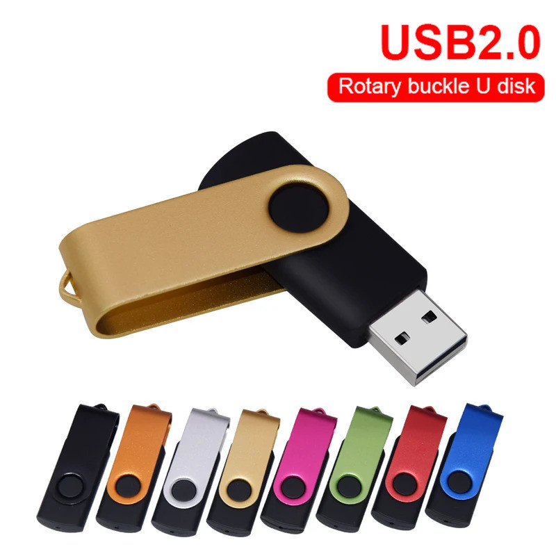 Pen Drive USB 2.0 Rotativo e Colorido de Alta Velocidade 128GB 64GB 32GB 16GB 8GB à d'Água
