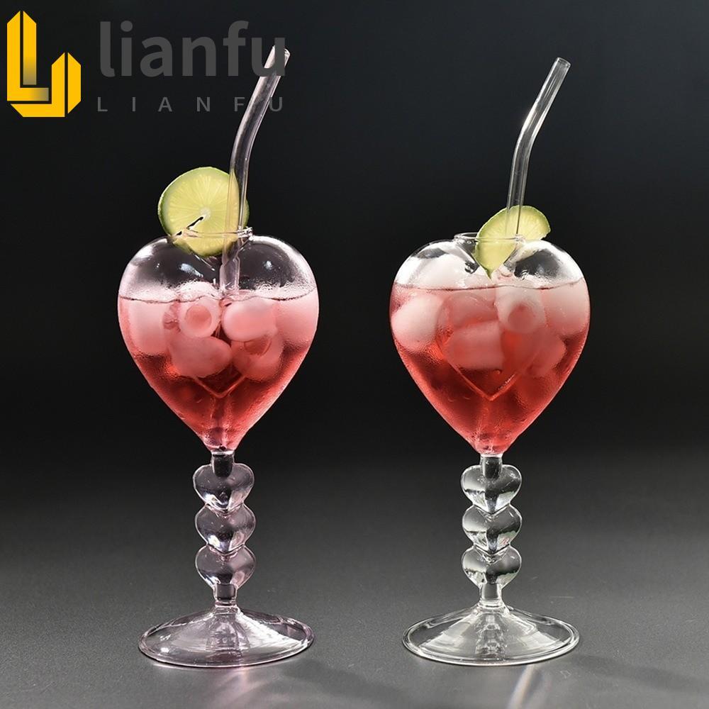 Vidro Em Forma De Coração LIANFU , Copos De Coquetel Românticos Transparentes , De Bebida De Suco De Borda Lisa De Grand