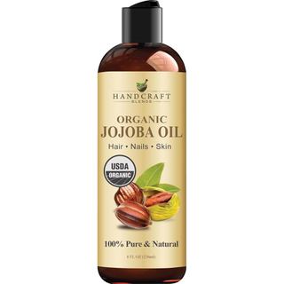 Handcraft Blends Óleo de Jojoba Orgânico USDA |   Prensado a Frio |   8 fl oz |   100% Puro e Natural |   para Cabelo, P