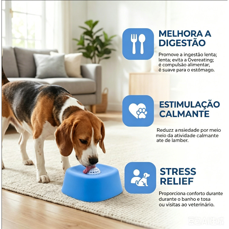 Brinquedos para cães, tigela de comida lenta para animais de estimação, brinquedos para lamber animais de estimação, tig