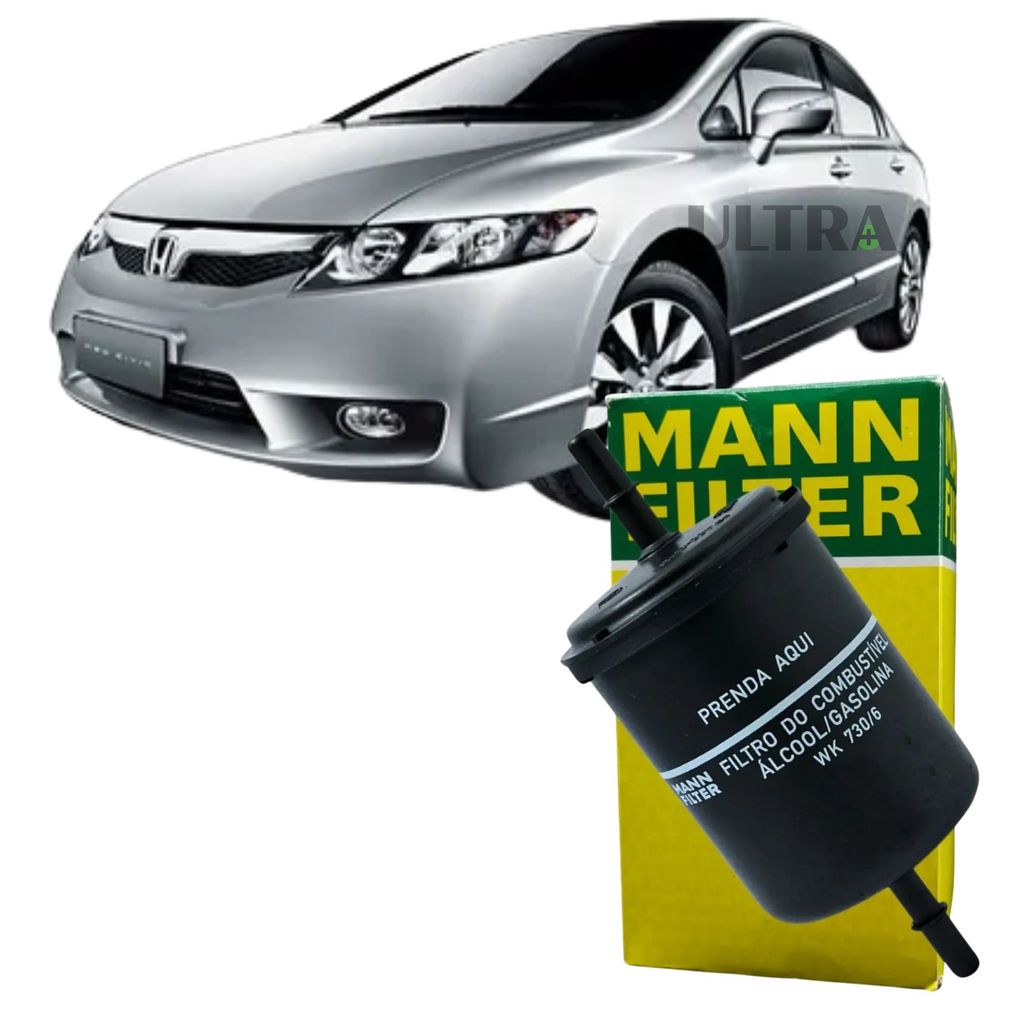 Filtro Combustível para Honda New Civic 2006 a 2012 - 1.8 16V EXS LXL LXS (Mann-Filter WK730/6)