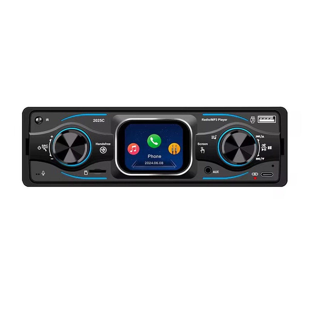 Som Automotivo Bluetooth 1 Din Rádio FM USB Tipo C Carregamento 2.1A Tela LED VPL-1004