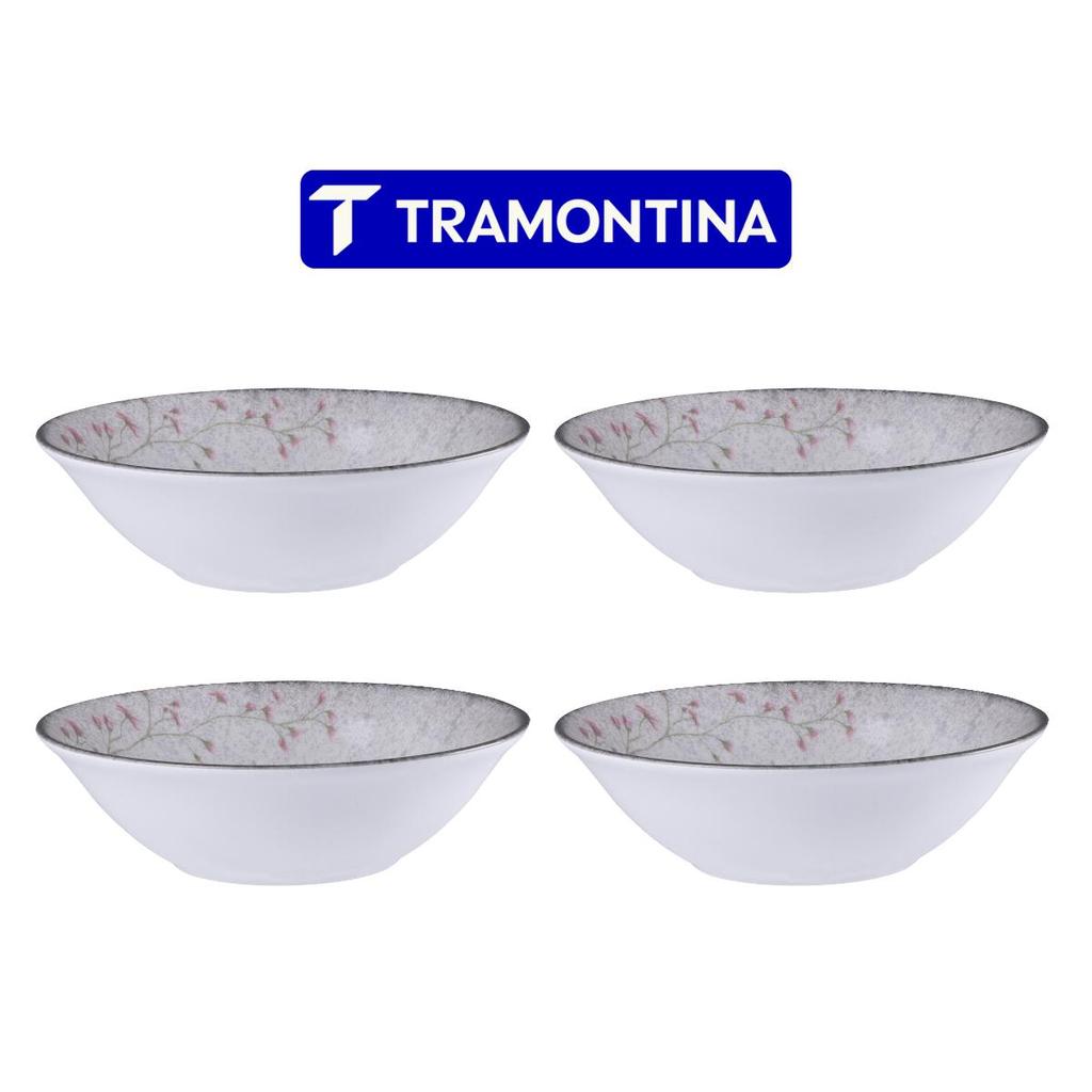 Conjunto 4 Tigelas Bowls Floralis Porcelana 18 cm Tramontina