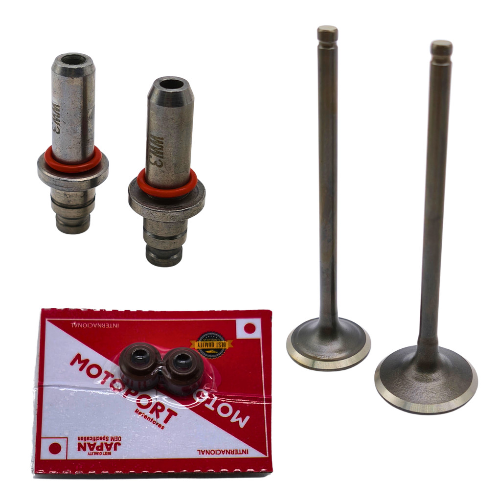 Kit Valvula Admissao Escape + Guia + Retentor Honda NXR 125 Bros 2003 2004 2005 OHC motor vareta - WW3