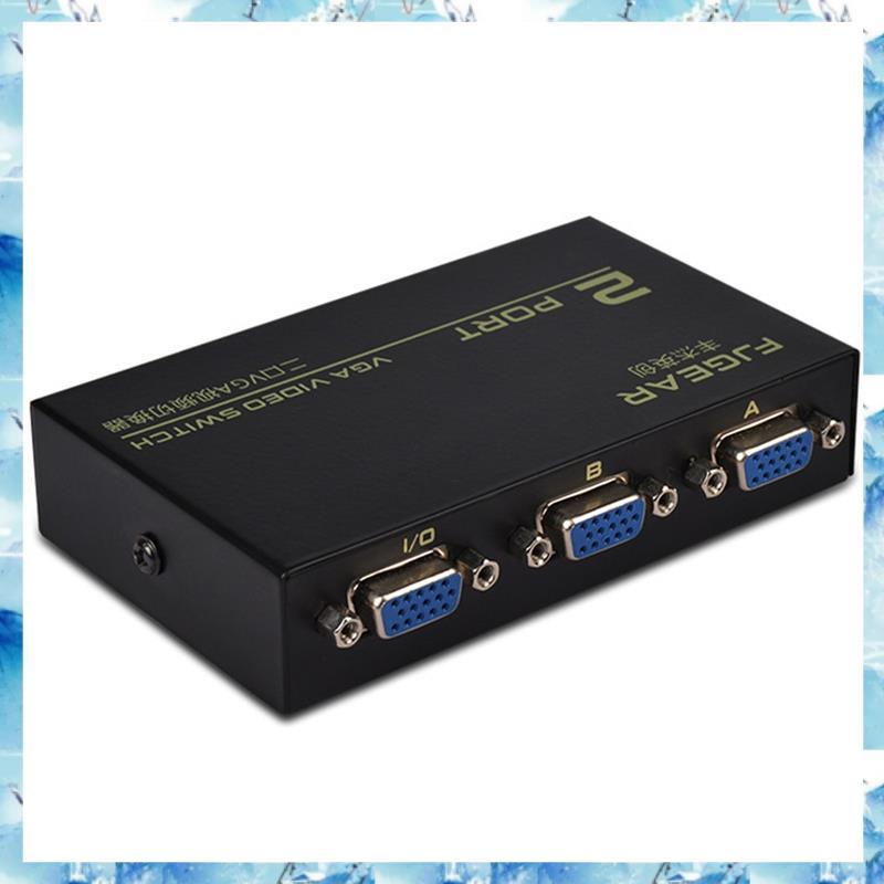 [Bcpx] 2 Em 1 Saída 2 Portas VGA Splitter Caixa 130 Mhz Largura De Banda Switch 2 PC Para 1 Monitor Switcher De