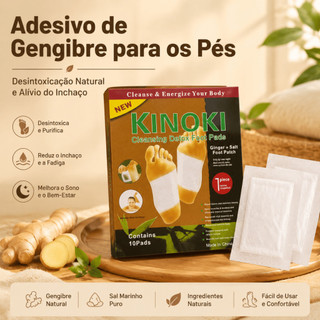Adesivo Detox Pé Gengibre Desintoxica Melhora Sono Elimina Toxinas Anti-Inchaço