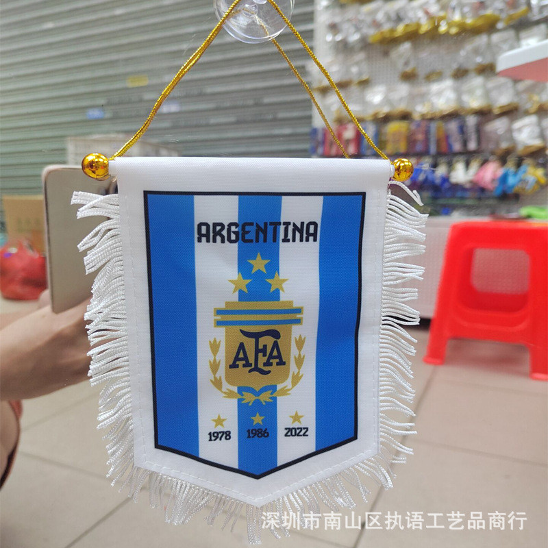 Mini Argentina Cavalo Real Brasileiro França Espanha Paris Chelsea Pequena Bandeira Pentagonal Fã de Futebol Bandeira Pe