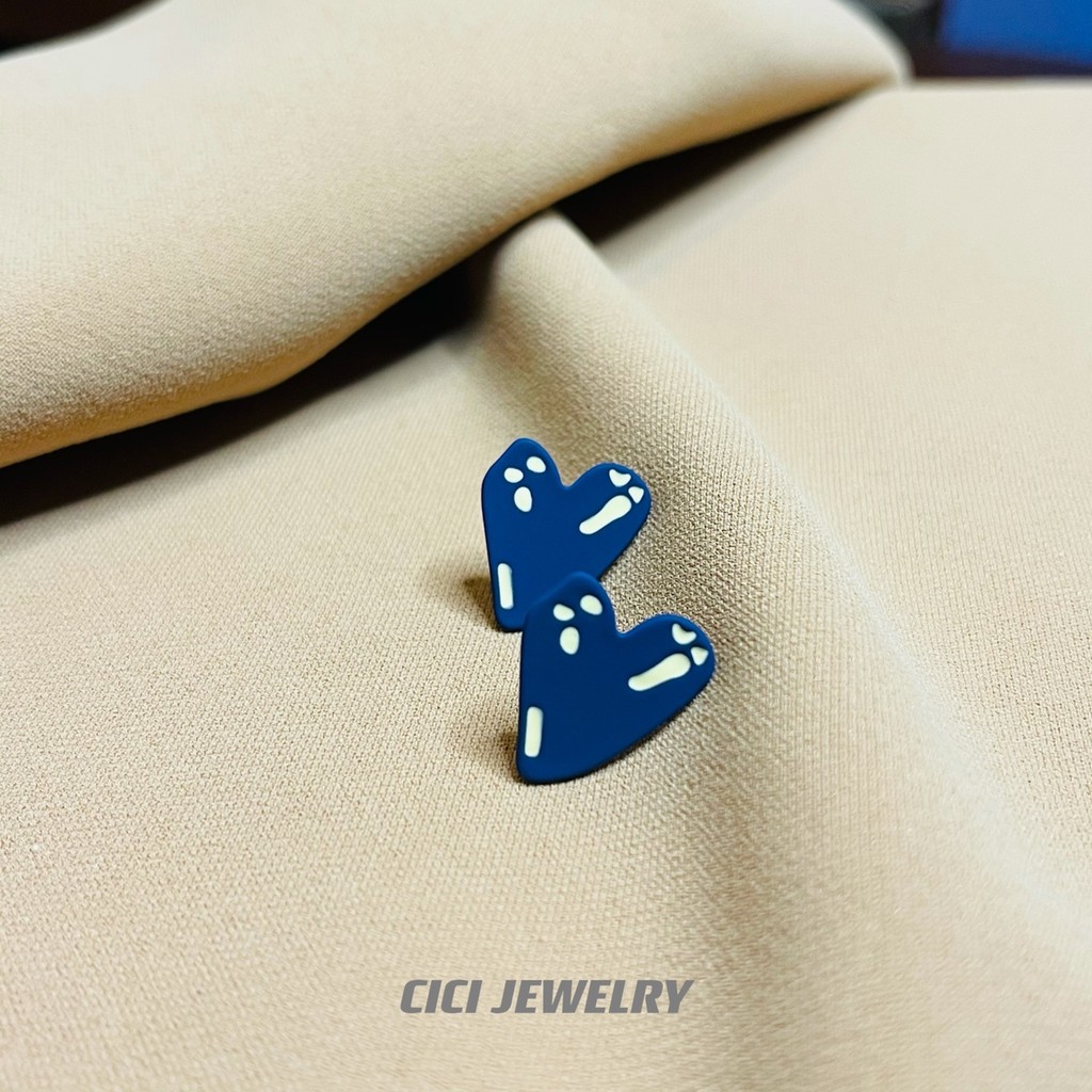 CICI novo estilo ilustração criativa artista na moda brincos 925 prata esterlina frete grátis feminino Klein azul amor c