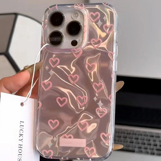 Capa com Padrão de Coração Branco e Porta-Cartões para iPhone 17 16e 15 14 13 12 11 Pro Max 7 8 Plus XS