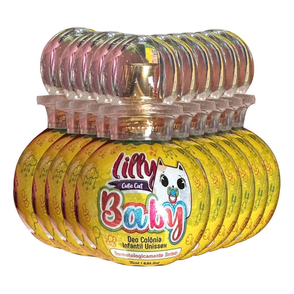 10 Colônia Infantil Unissex Lilly Cutecat Baby Atacado