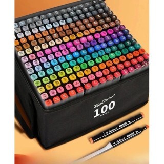 Kit Caneta Marcador Dupla Ponta 100 Cores Para Desenho Infantil e Escolar em Oferta na Shopee