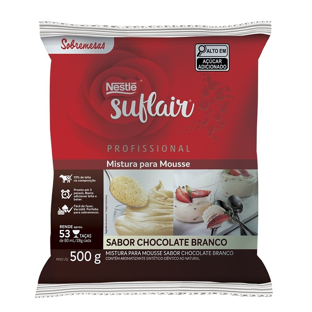 Mistura Nestlé para Mousse de Chocolate Branco Suflair Sachê 500g