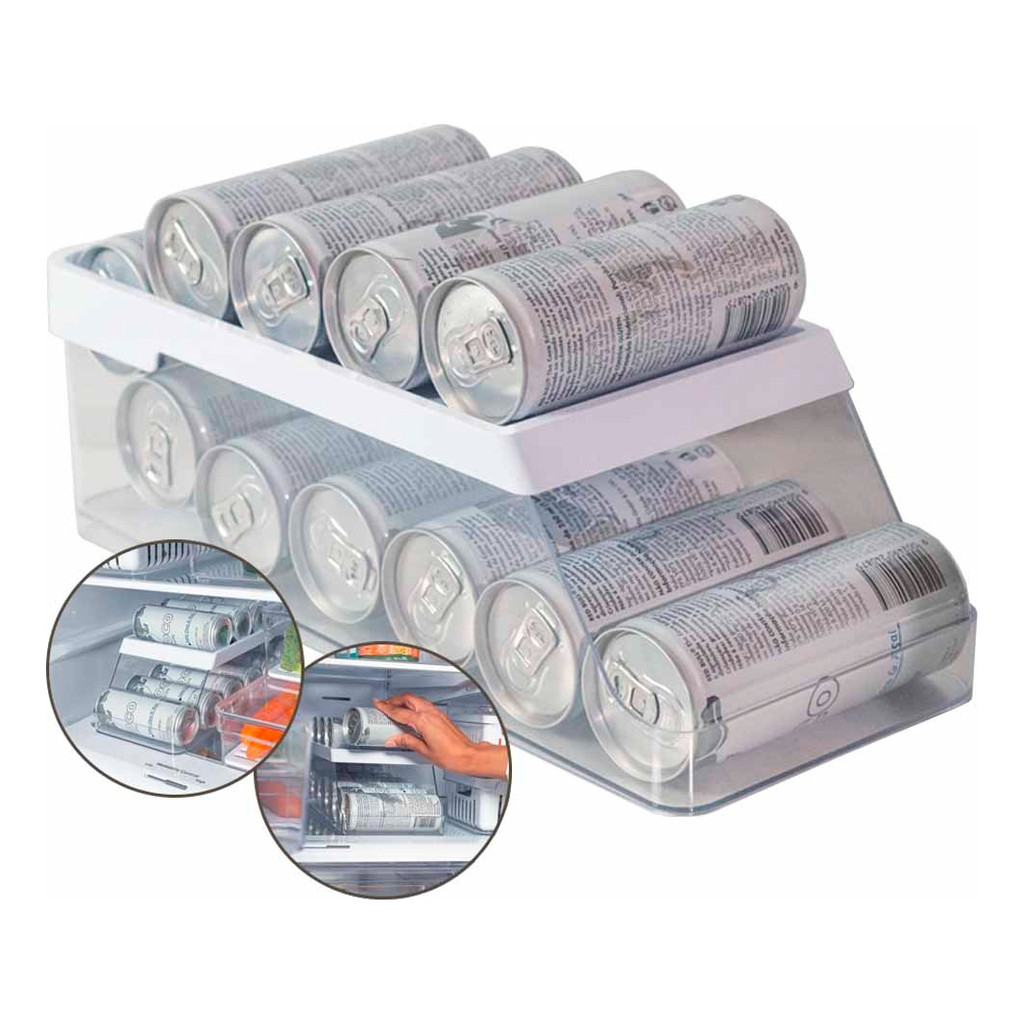 Organizador De Latas Geladeira Clear Fresh Para 9 Latas