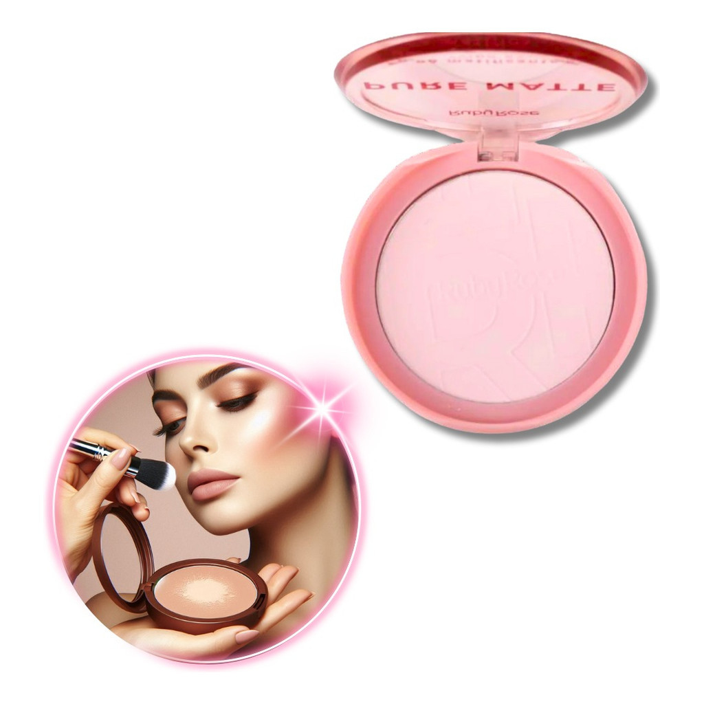 Base de maquiagem Ruby Rose PÓ MATIFICANTE HB-M402 Pó Matificante Pure Matte By Ruby Rose tom branco - 10mL 10g