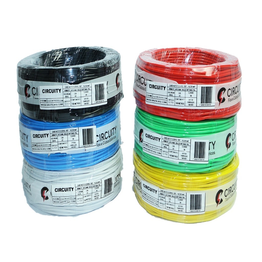 Fio Elétrico 2,5 mm 10 Metros Cabo Flexivel 2,5mm