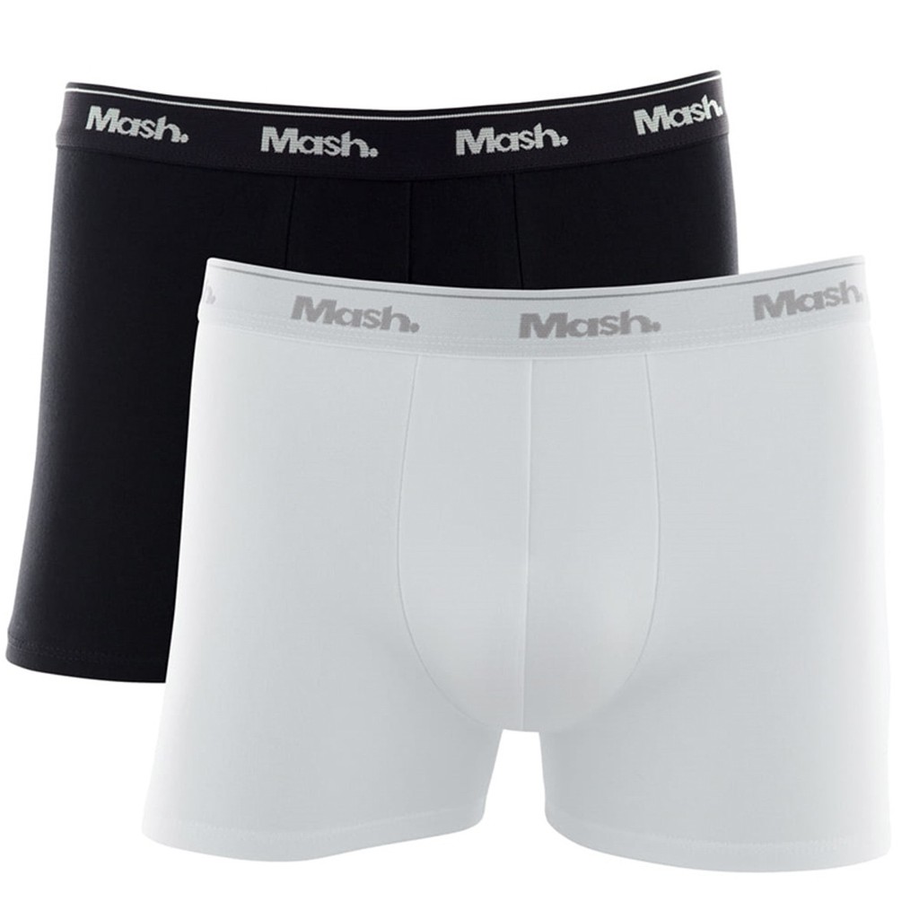 Kit Com 2 Cuecas Plus Size Modelo Boxer Lisa Em Algodão Mash