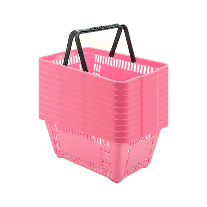 10 Mini Cestinha De Compras 7l Rosa Bebê P/ Farmacia Bijouteria Perfumaria