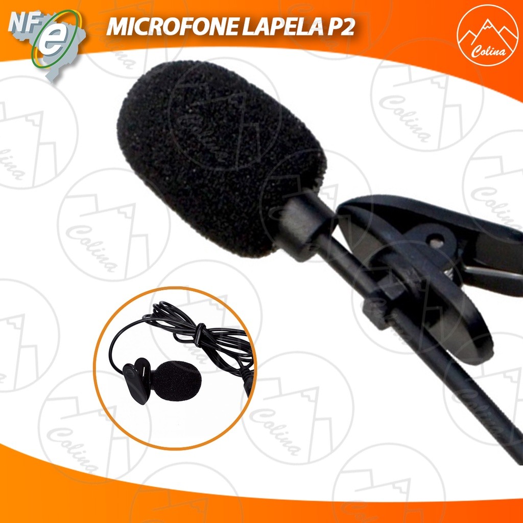 Microfone De Lapela P2 3,5mm Profissional Gravação Câmera Pc Nano Shop