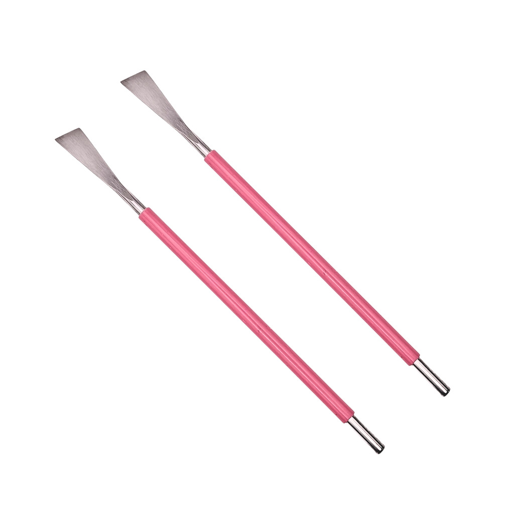 2 Espátula Calo Médio Cabo Silicone Rosa Slim